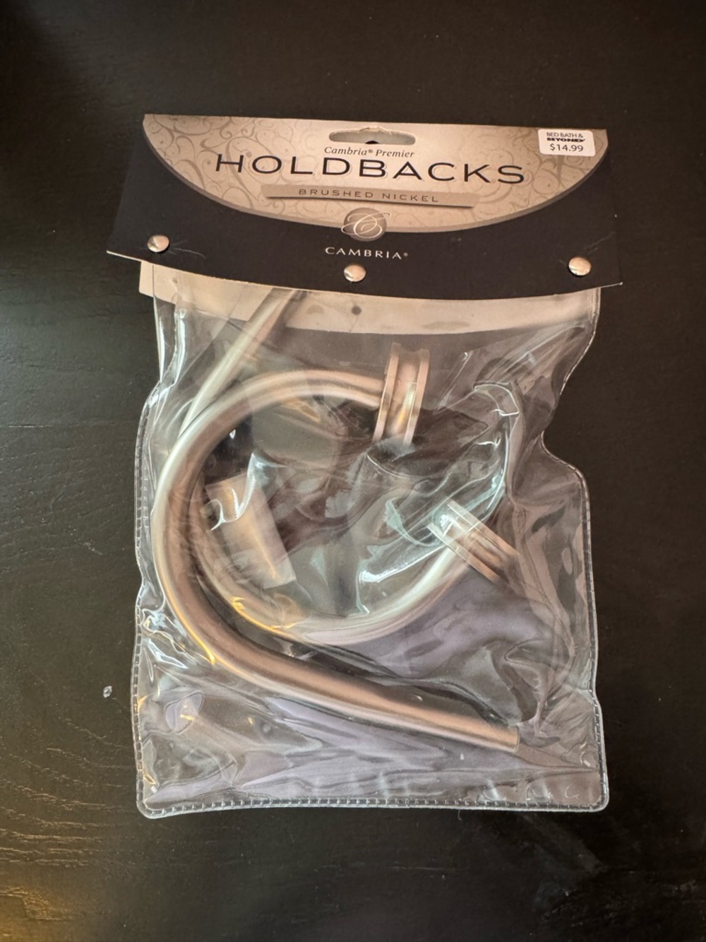 Brushed Nickel Curtain Holdbacks - Silver